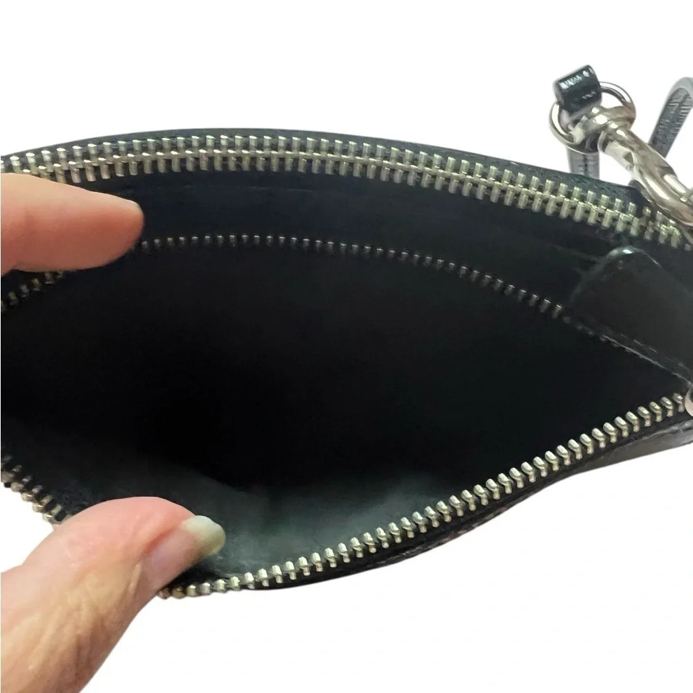 Coach Black Leather Wallet with patent leather Finish